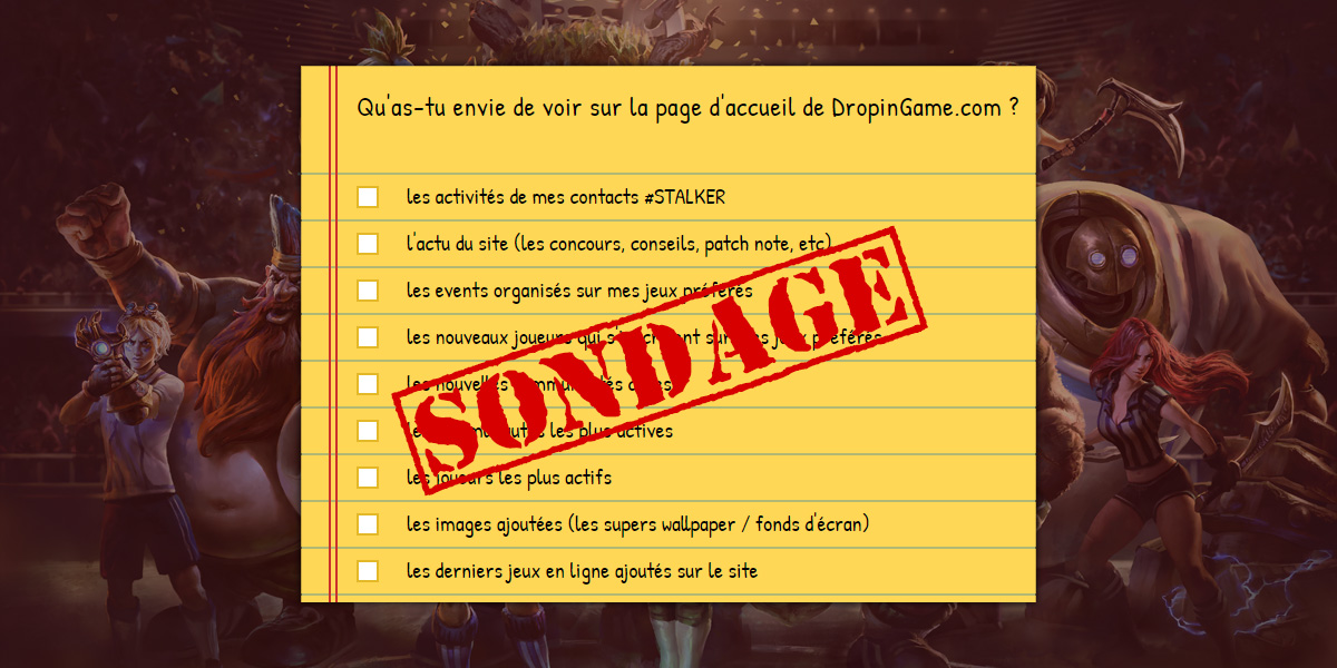 Sondage : Que veux-tu voir sur la page d’accueil ?